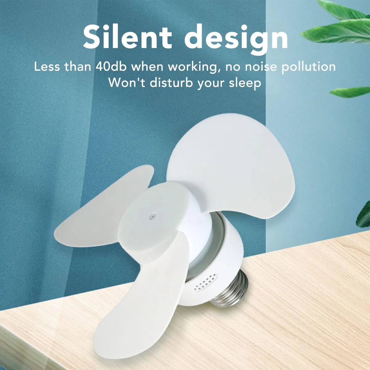 GLOGLOW Mini Ventilateur de Plafond Portable, E27/E26, 15 cm, Installation à Visser, pour Chambre à Coucher, Salon, Cuisine, Camping
