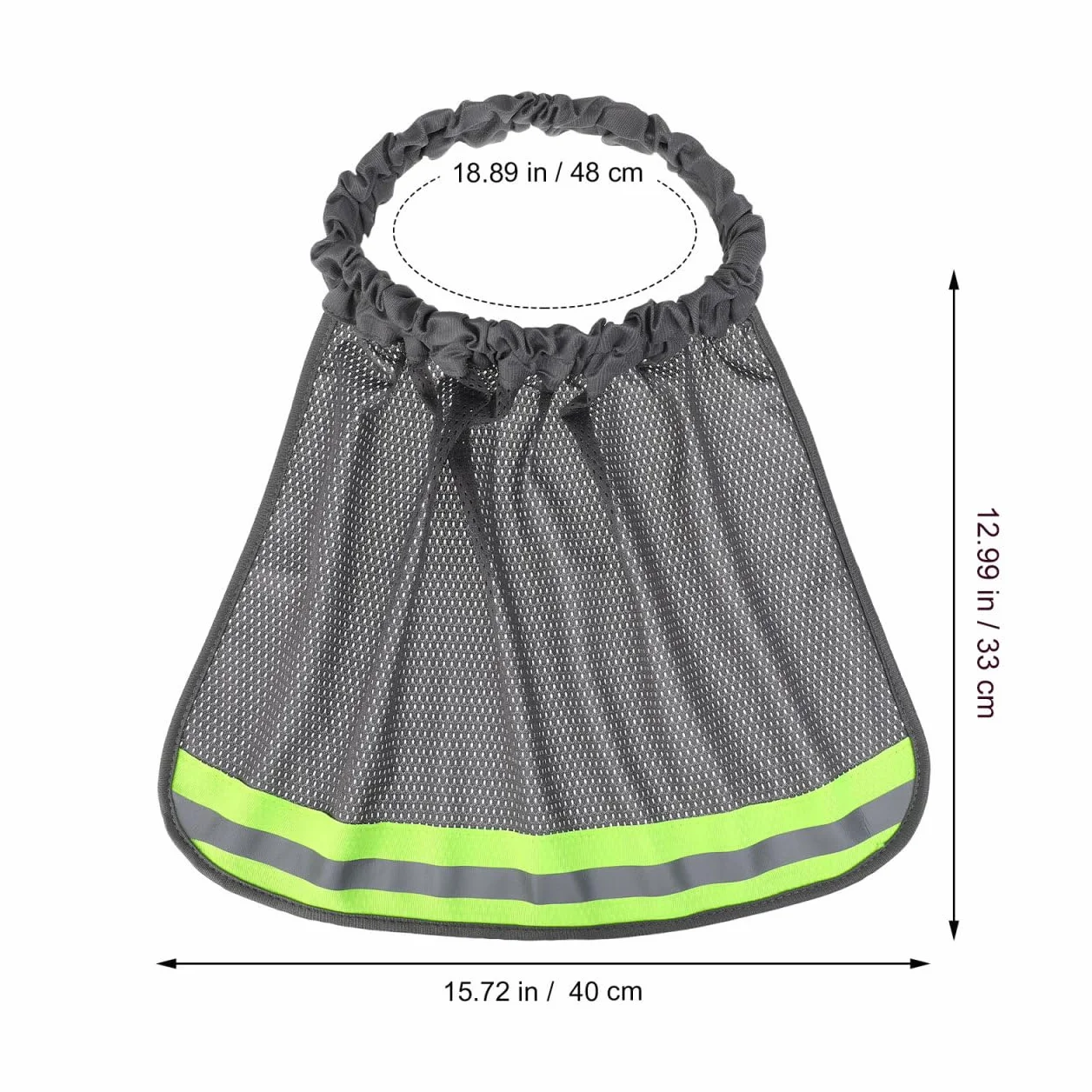 Pare-Soleil pour Casque de Chantier, Protège-Nuque Réfléchissant en Tissu Bird-Eye, Protection Solaire Grise pour Travaux Extérieurs, Accessoire de Sécurité Respirant, 1 Pièce