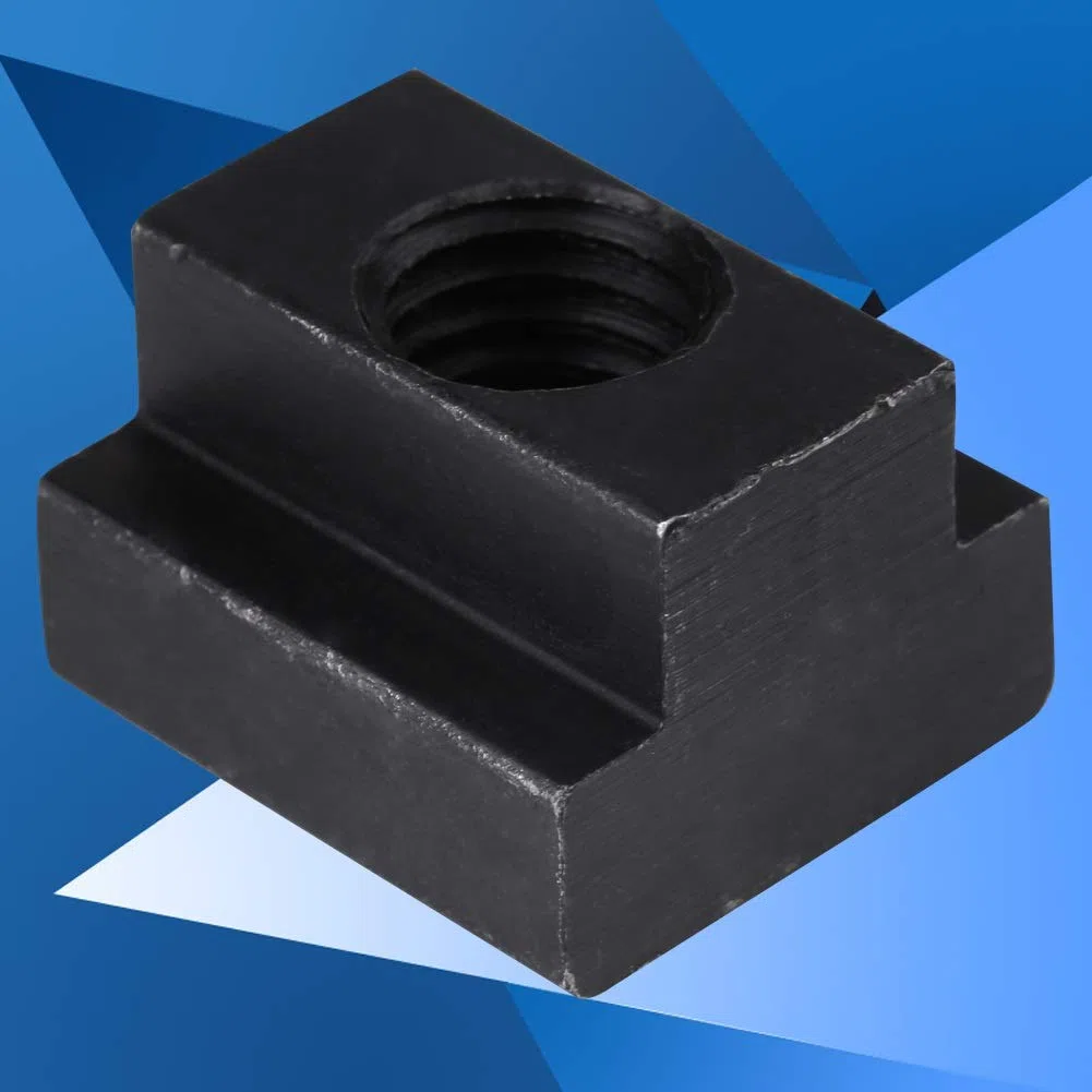 Jadeshay Écrous en T, 5Pcs Finition en oxyde noir Les filets en M12 Écrous à rainure en T, T-slot Écrou Filetage