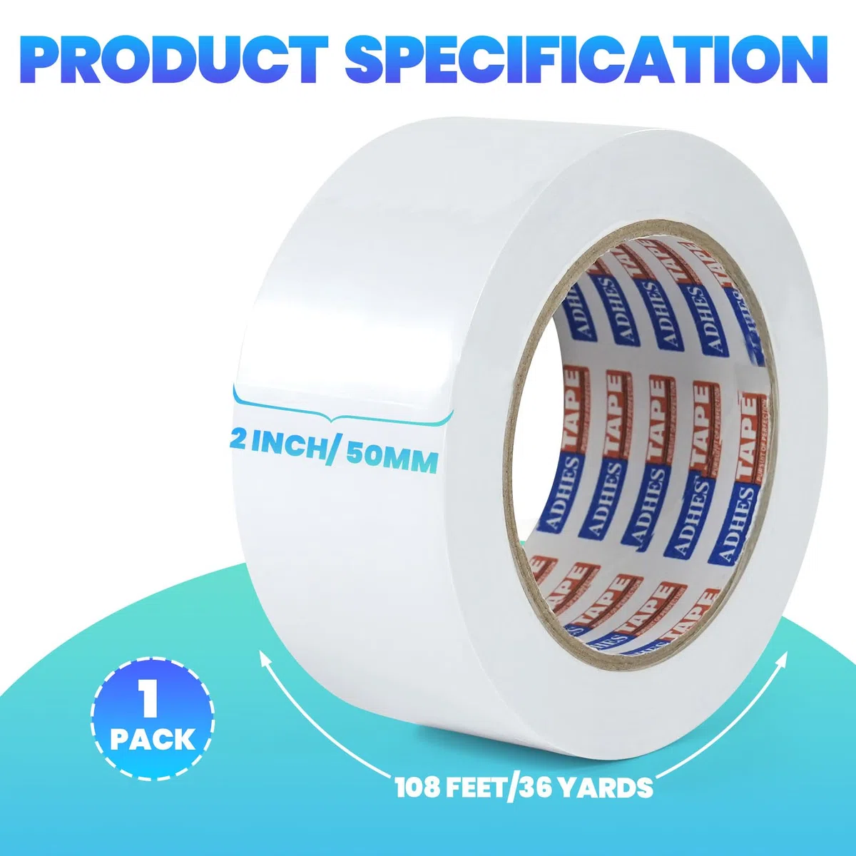 ADHES Ruban Adhésif PVC Contre La Corrosion, Ruban Adhésif étanche, Protection De Tuyau Conduite D'eau Souterraine, 50mm x 33m, blanc