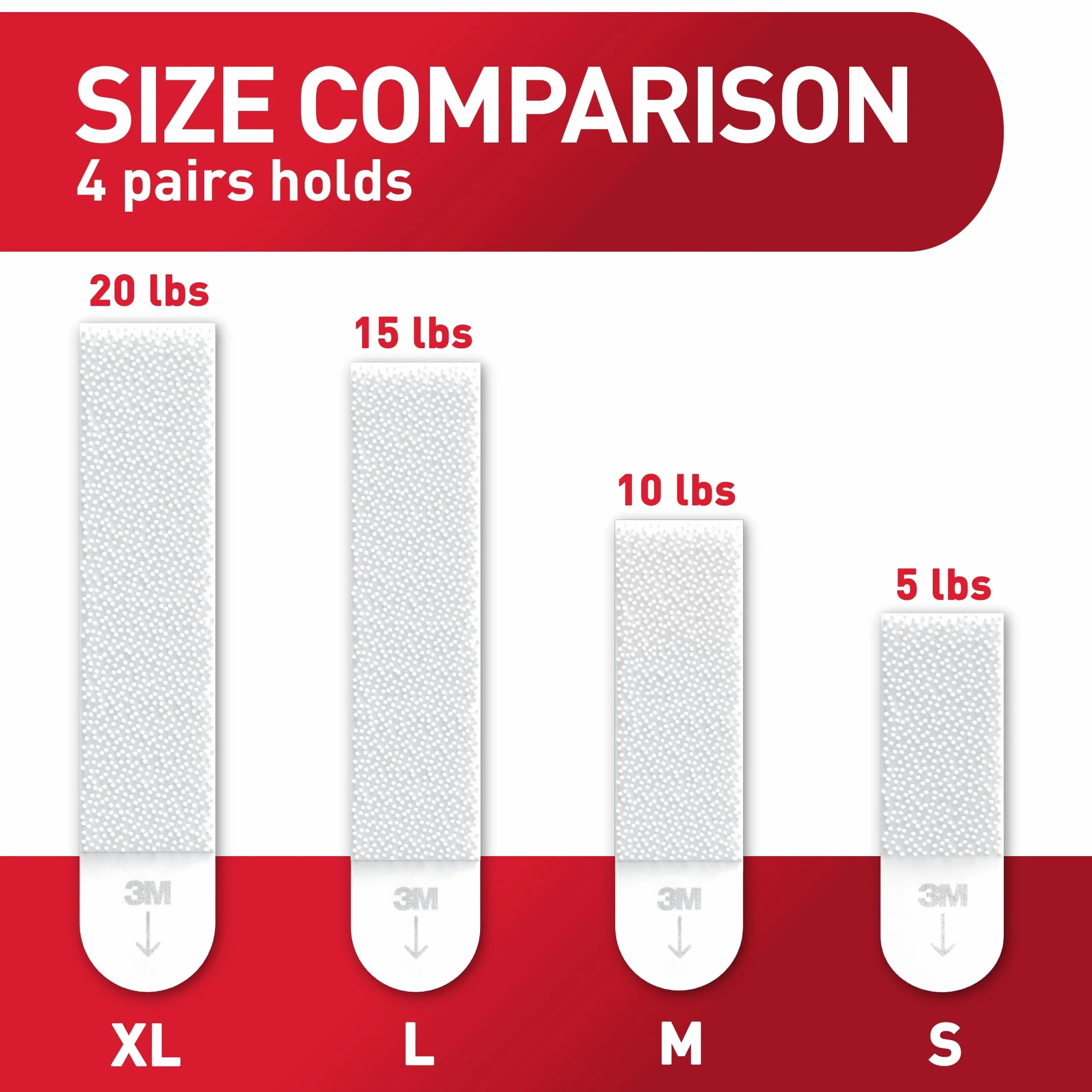 Command 17217-8ES Hanging Strips, X-Large, White, 8 Count