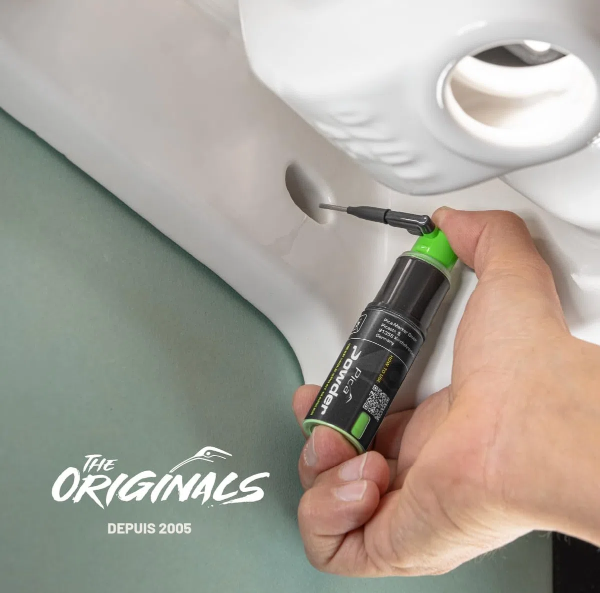 Pica Spraymarker Powder 2020 Vert I Marqueur fluorescent pour perçage et trous profonds jusqu'à 250 mm I Marqueur rechargeable avec jusqu'à 1500 coups I Outil pour artisans pour la construction