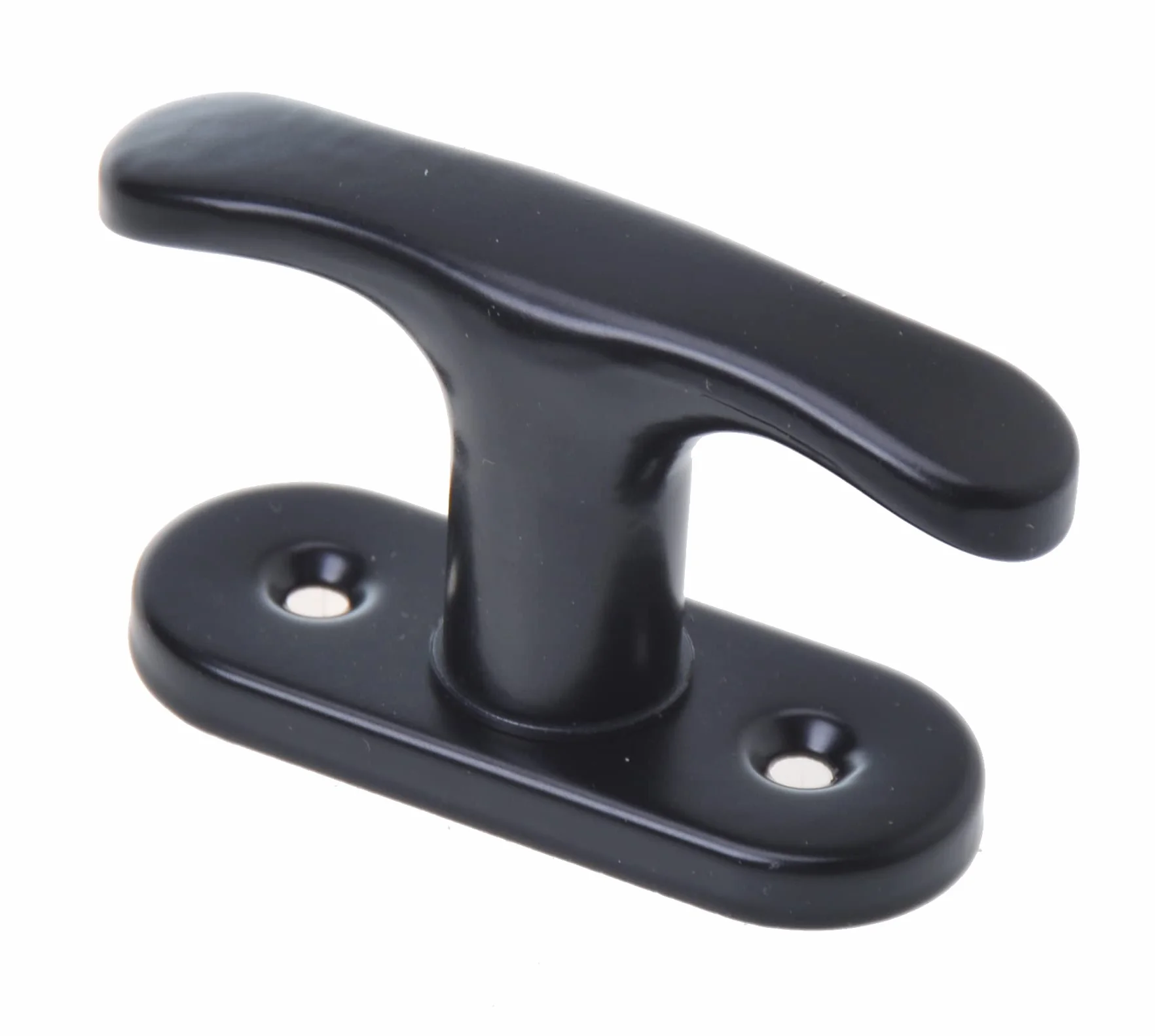 Poignée de Fenêtre en Métal Noir Mat – Crémone Universelle Style Industriel pour Fenêtre PVC, Bois et Alu, Poignée de Porte de Balcon avec Carré de 7mm (découpable), Entraxe 43mm