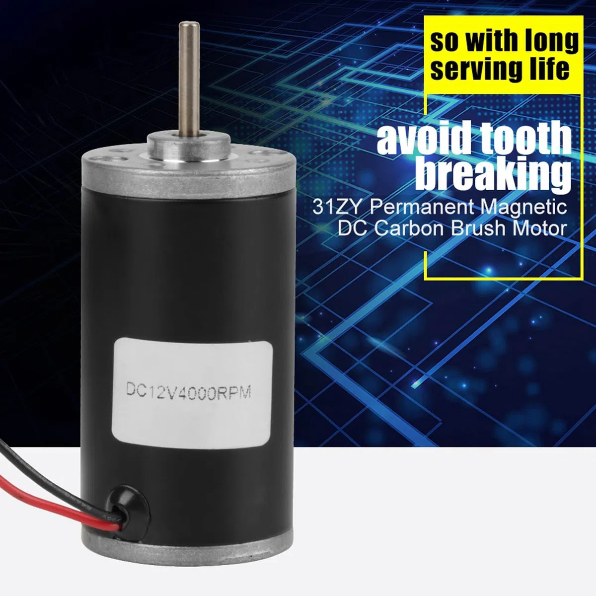 Moteurs à Aimant Permanent, Moteur électrique à Aimant Permanent Brossé, Petit Moteur électrique à Balais Pour Générateur De Bricolage(12v4000 RPM)