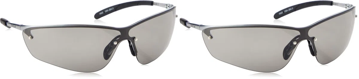 Bolle SILPSF Glasses Metal Frame with Tipgrip PC Anti-Scratch and Fog Lens, Smoke