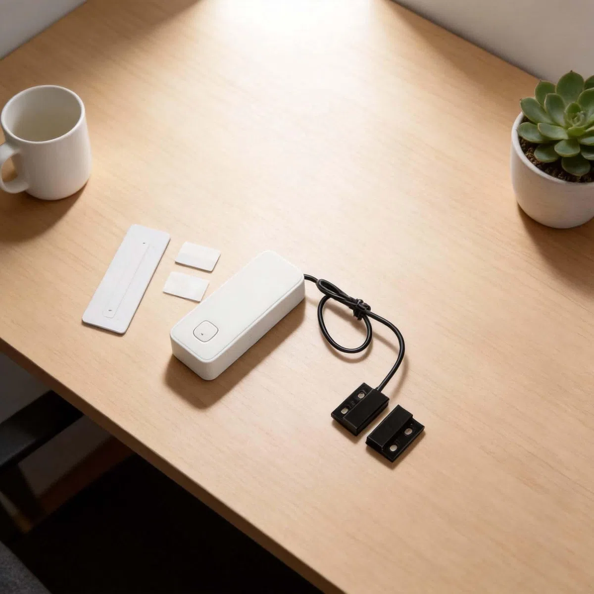 SPORTARC Capteur de porte WiFi, interrupteur d'alarme magnétique intelligent, contrôle par application Tuya, compatible vocal, alerte de batterie faible, sécurité à domicile
