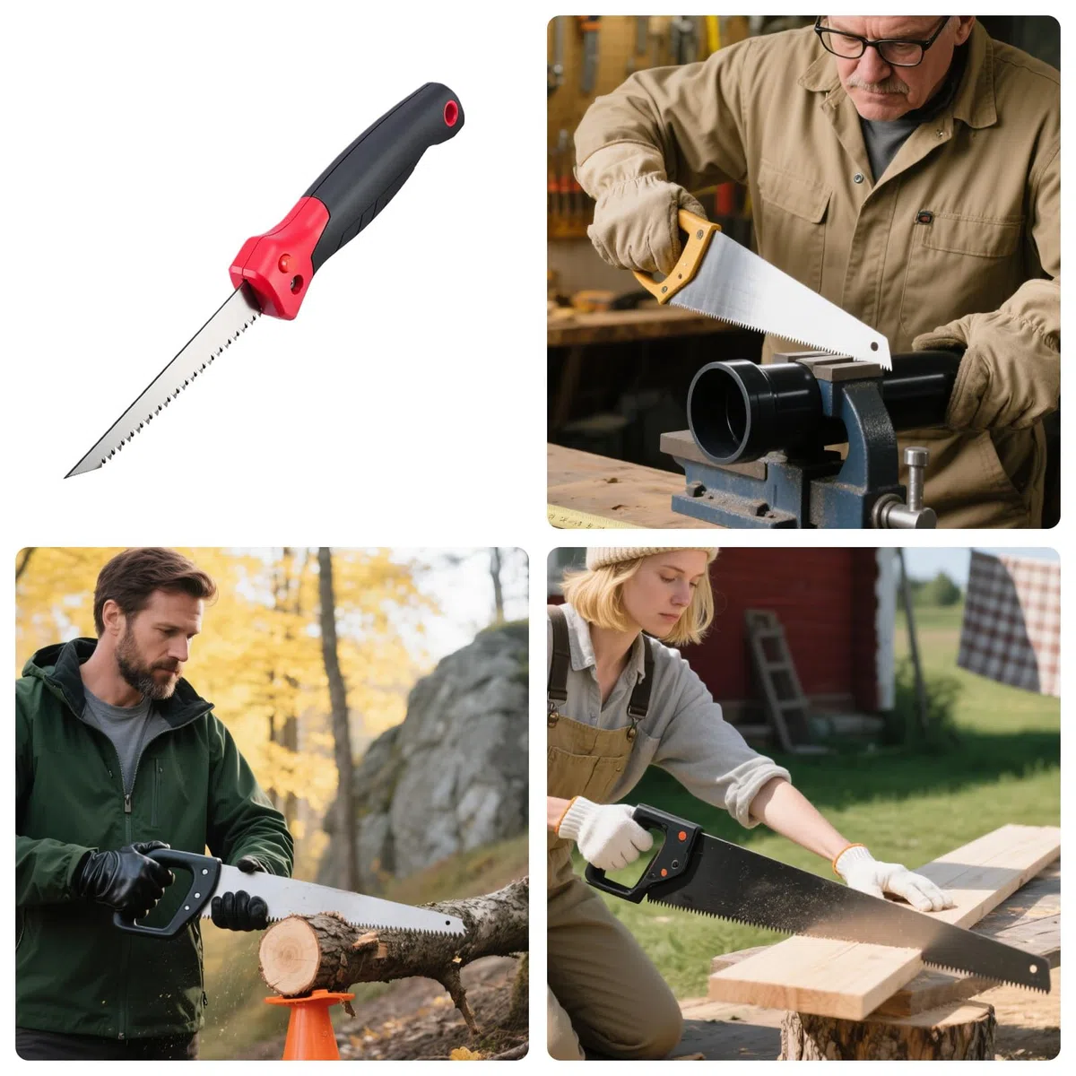 Scie À Placo - Lame 15 cm pour Bois Placage & Cloisons Sèches - Couteau à Cloisons pour Travail du Bois PVC Métal | Pour Jardinage Travail Élagage Plomberie