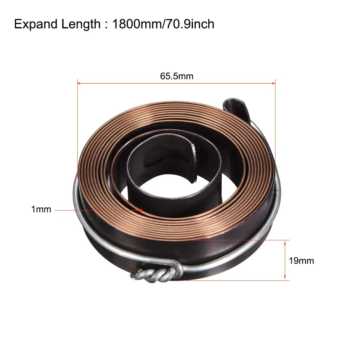 sourcing map perceuse colonne alimentation bobine Penne Ressort Assemblage 1800mm 65,5x19 x1mm