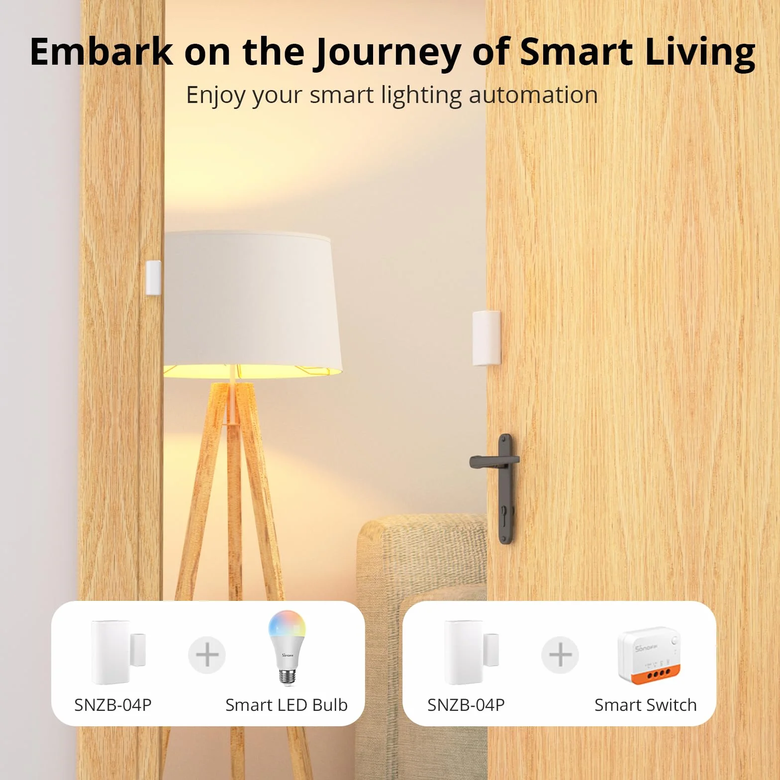 SONOFF SNZB-04P ZigBee Capteur de Porte et Fenêtre sans Fil, Détecteur Ouverture Porte, Alarme Maison sans Fil, Compatible avec Alexa/Google Home, SONOFF Zigbee Hub Requis, Piles Incluses
