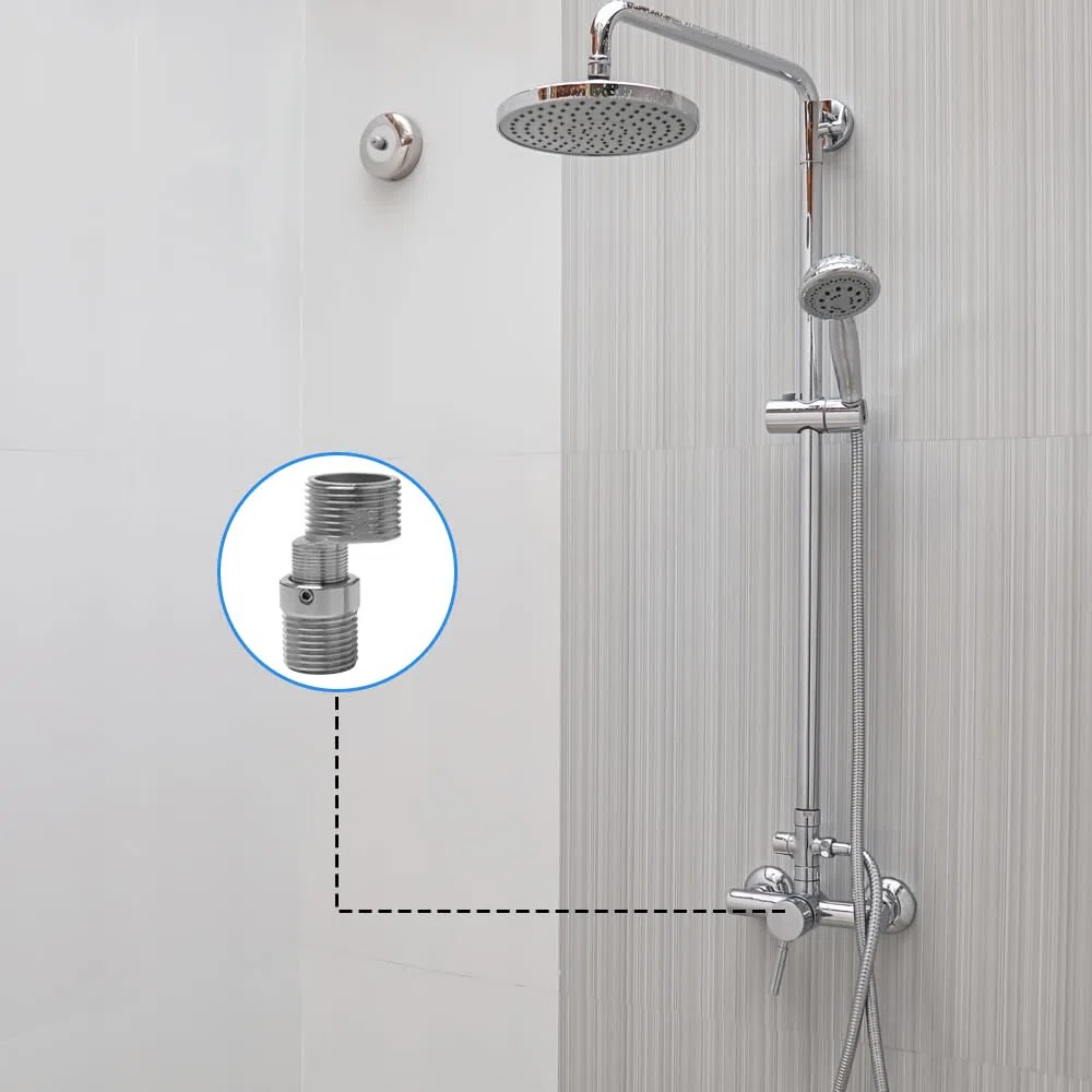 2 Pièces Raccord Excentré Mitigeur Longueur Réglable Pied Incurvé Coudé 3/4" x 1/2" Raccords De Tube Pivotant à 360 Degrés Robinet Coin Vis Excentrique Décalé de 10 mm pour Robinets Muraux