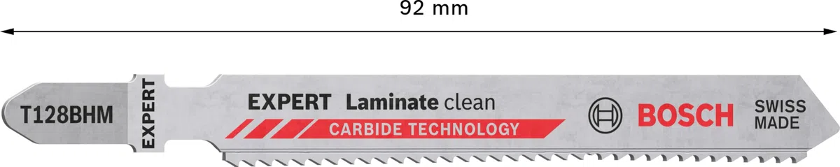 Bosch Accessories Professional 3x Lames de scie sauteuse Expert ‘Laminate Clean’ T 128 BHM (pour Vinyle stratifié solide, PVC, HPL, Longueur 92 mm, Accessoire Scie sauteuse)