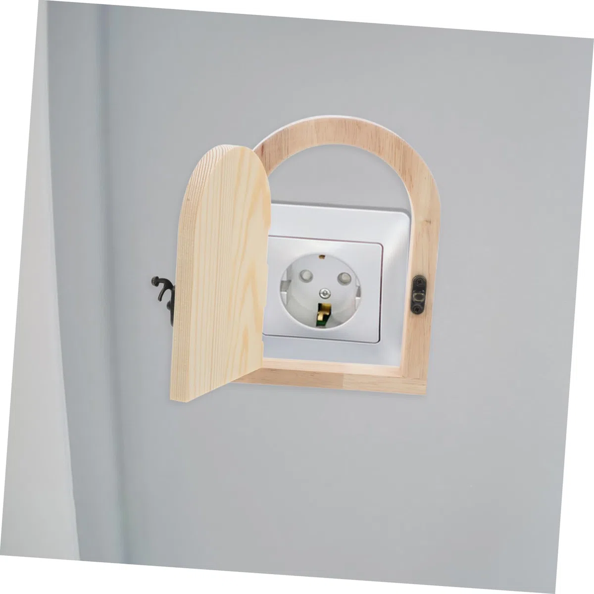 SHINEOFI Interrupteur Bois Décoratif Plaque De Prise Extérieure Étanche Protection Murale Pour Cache-interrupteur Vierge Usage Créatif