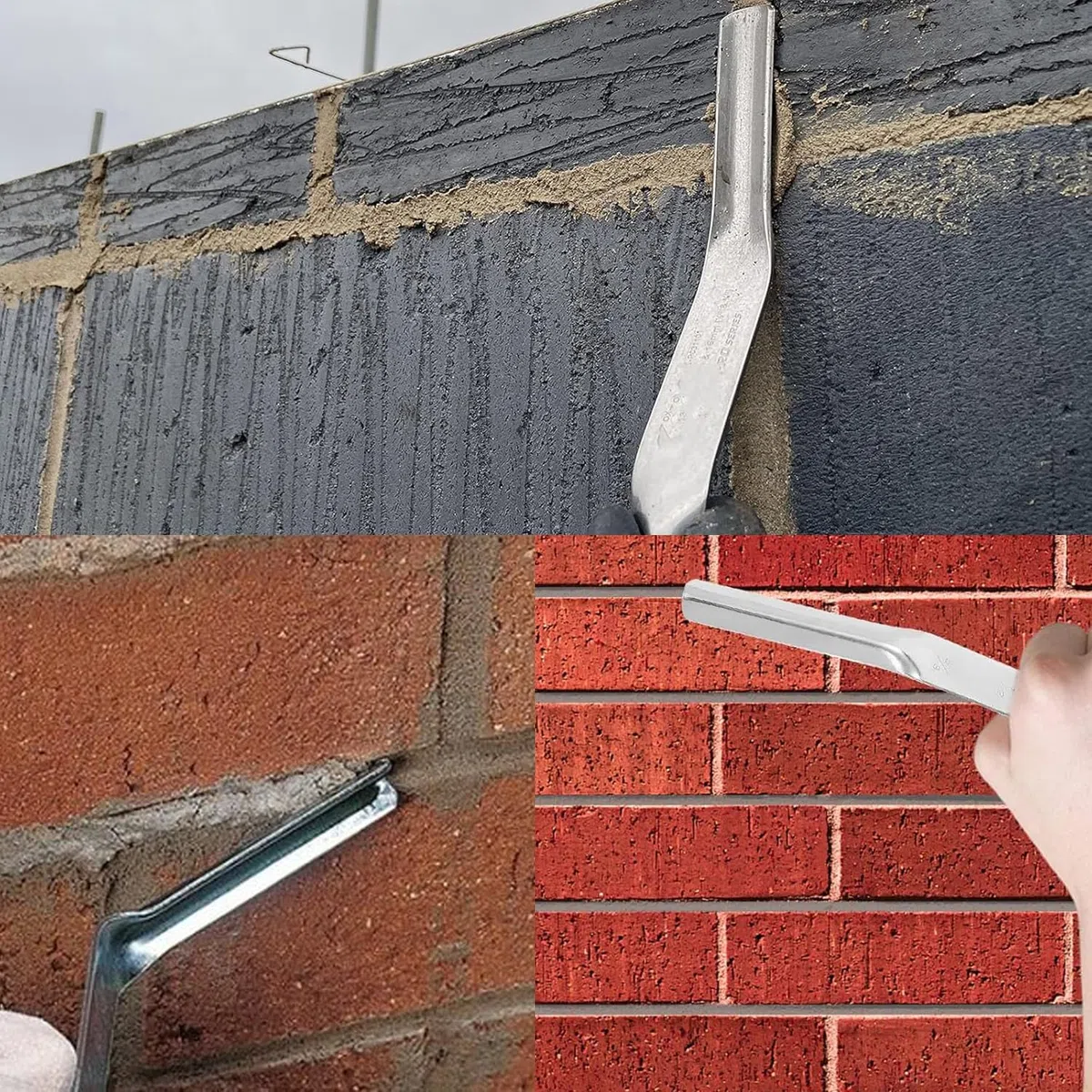Outil de jointure de brique [Lot de 2], outil de finition de mortier à double extrémité (1,27 x 1,6 cm) pour maçonnerie, outil de pointage en acier durable pour les constructeurs et les projets de
