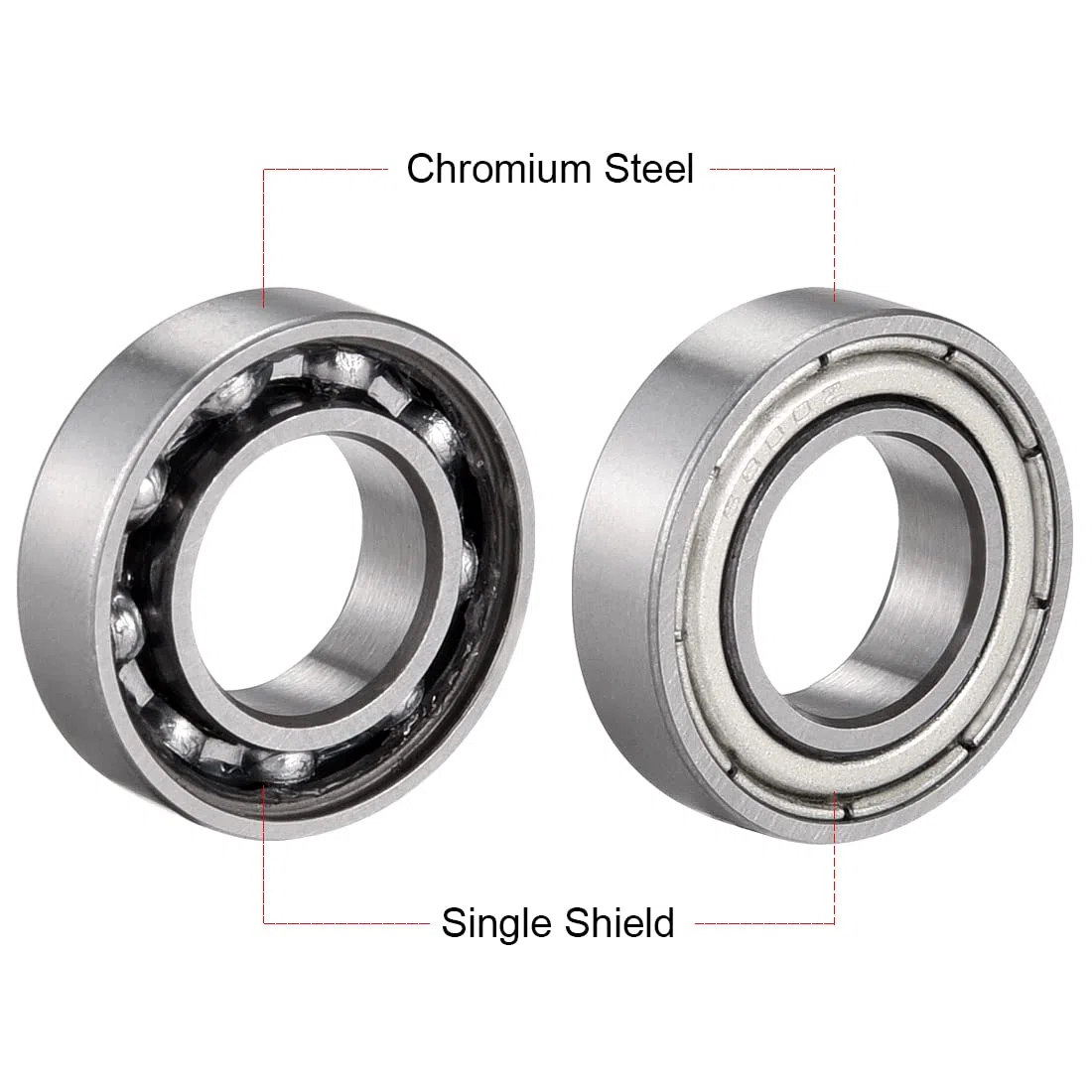 sourcing map 6800Z Roulement à billes 10 mm x 19 mm x 5 mm à gorge profonde 1060800, roulements en acier chromé (lot de 10)
