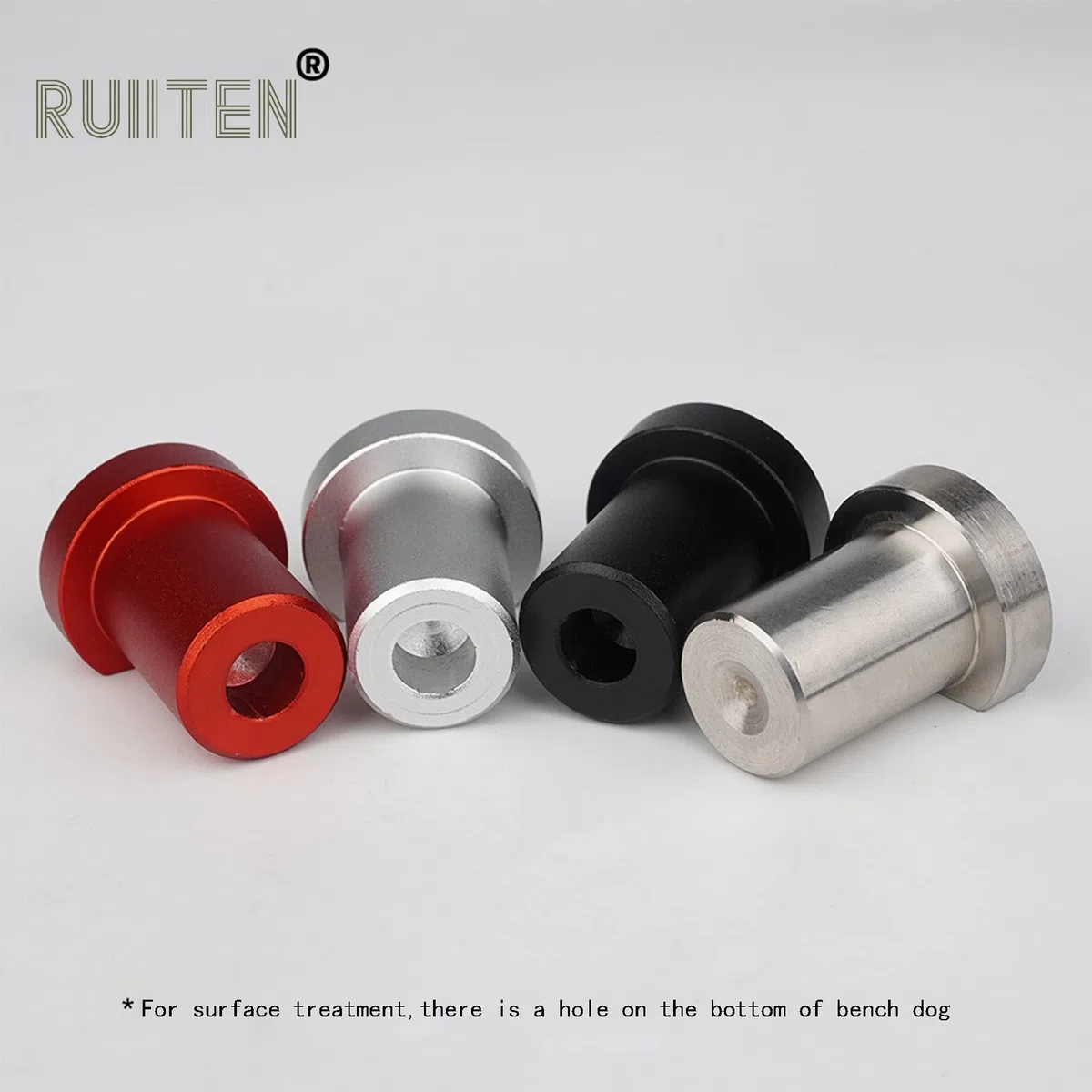 Lot de 6 inserts de frein pour chiens de banc en alliage d'aluminium pour trous de chien de 20 mm, essentiel pour le travail du bois (20 mm, rouge)
