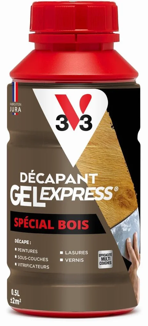 V33 Décapant gel express spécial bois 0,5L