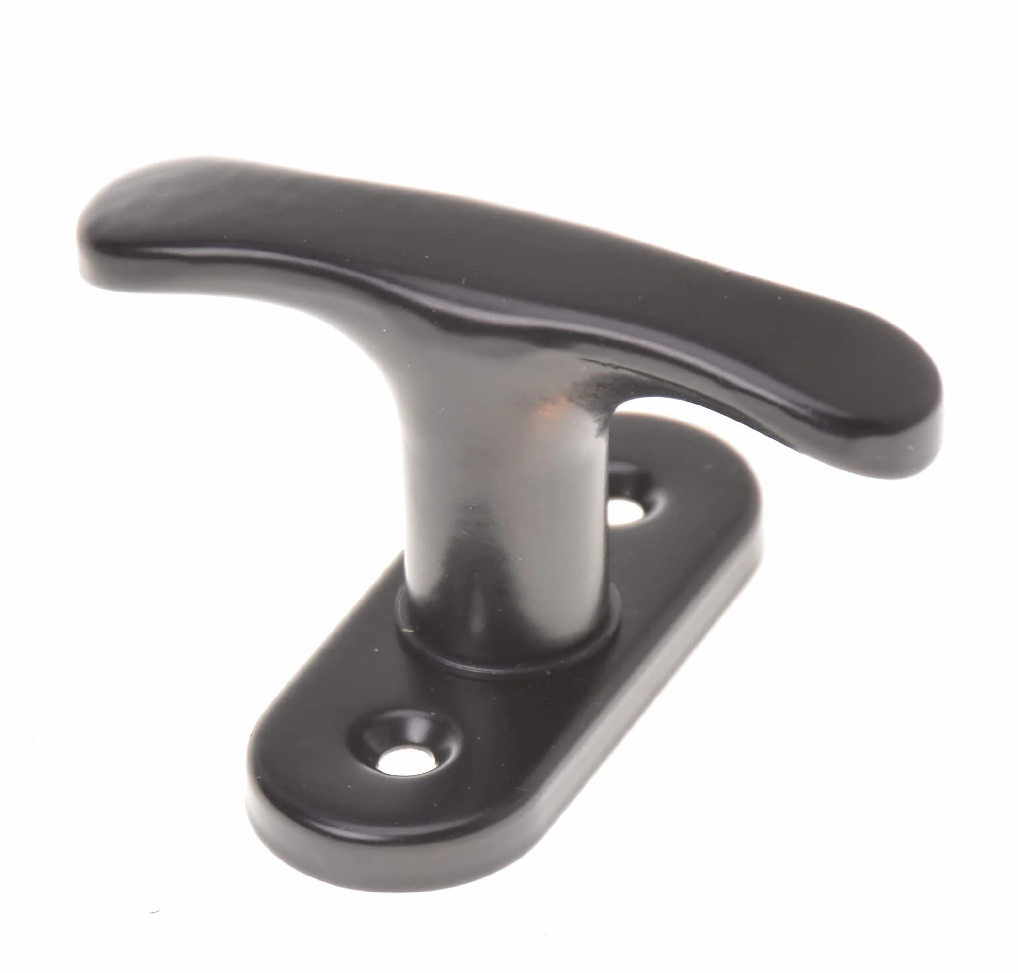 Poignée de Fenêtre en Métal Noir Mat – Crémone Universelle Style Industriel pour Fenêtre PVC, Bois et Alu, Poignée de Porte de Balcon avec Carré de 7mm (découpable), Entraxe 43mm
