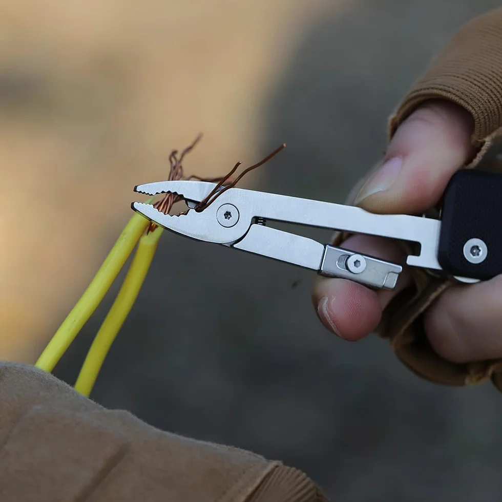 Roxon Mini pince FTL2-2 - Outil multifonction interchangeable uniquement pour Flex Companion (outil long, 2 emplacements)