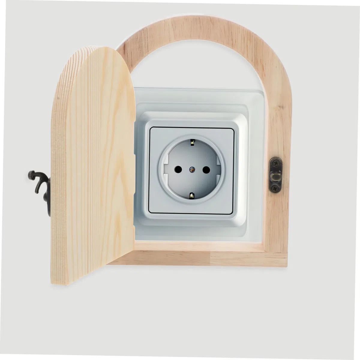SHINEOFI Interrupteur Bois Décoratif Plaque De Prise Extérieure Étanche Protection Murale Pour Cache-interrupteur Vierge Usage Créatif