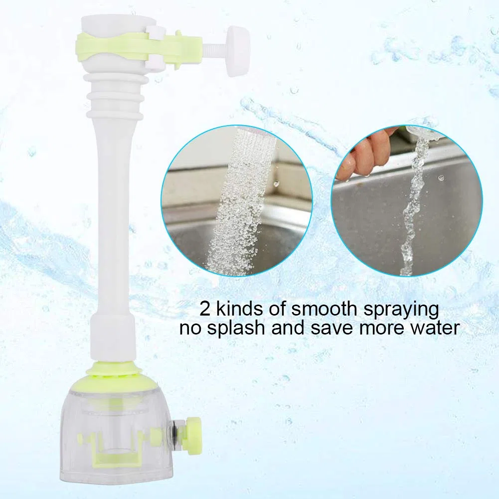 Rallonge de robinet économiseur d'eau rallonge de robinet de cuisine anti-éclaboussures (vert 18 cm)