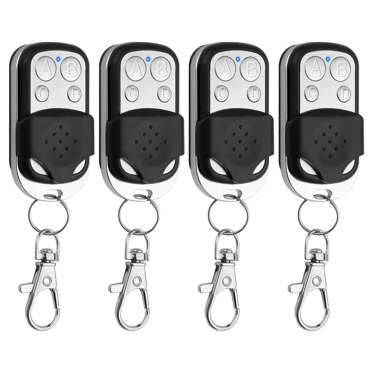 4 Pièces Telecommande Universelle Portail 433,92 MHz télécommande Garage Code Fixe Bip Portail Universelle Sans Fil Compatible 4 Boutons Touches Copieuse pour Voiture et Porte de Garage
