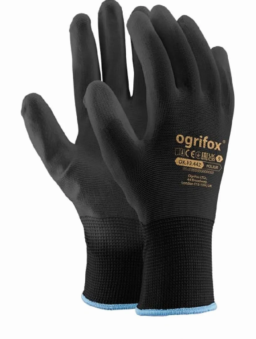 Ogrifox OX-Poliur_Bb9 OX.12.442 Lot de 24 gants de protection Noir 9 tailles