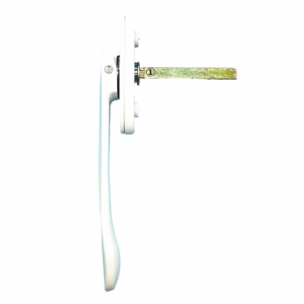 Poignée de Fenêtre PVC Alliage d'aluminium Lot de 1 Forme d'épée Fines et Plates Carrées Acier White