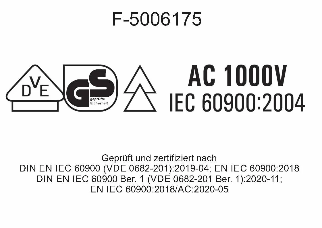 Pince VDE à becs ronds 6" pour électricien isolée 1000 V | Testée VDE, Certifiée GS selon DIN EN IEC 60900, Acier chrome-vanadium, Poignées ergonomiques bi-matière