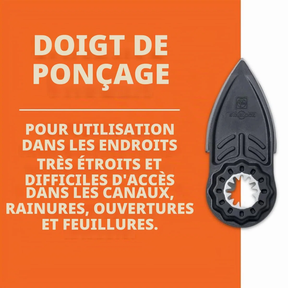 FEIN Doigts de ponçage, Condit.2 Pce, Porte-outil Starlock, Forme de doigt, fixation autoagrippante. Idéal pour accéder aux endroits exigus et profonds