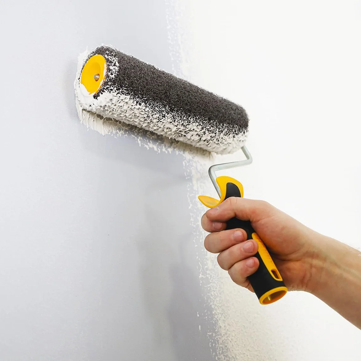 HARDY WORKING TOOLS Rouleau pour Mastic 25 cm avec Manche - Spatule à Rouler pour Enduit - Outil de Peinture Murale - pour Appliquer du Mastic et de l'Enduit au Rouleau