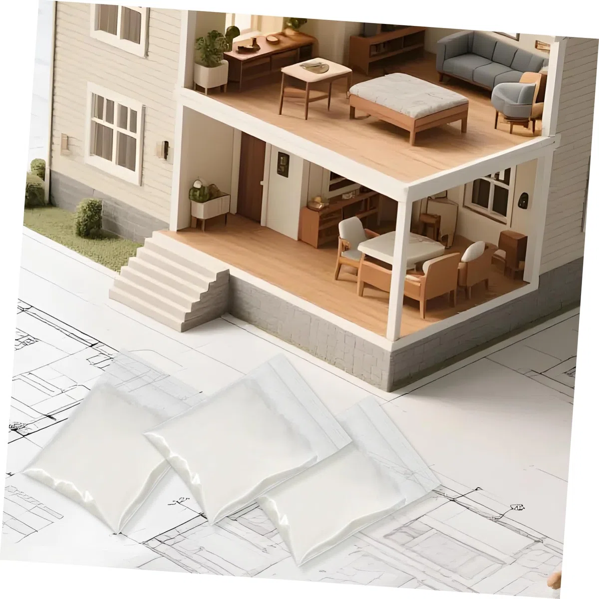 Mortier de Brique Miniature Blanc en Amidon de Maïs, 20 Sachets de Mini Ciment pour Construction de Maison de Poupée et Création de Chemins Miniatures