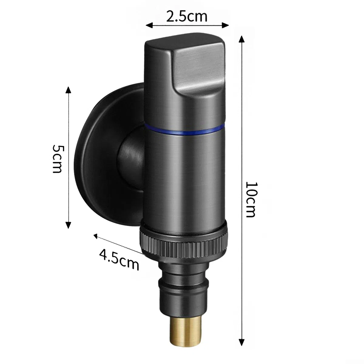 Robinet de machine à laver en laiton avec arrêt d'eau à ouverture rapide valve d'angle - Gris