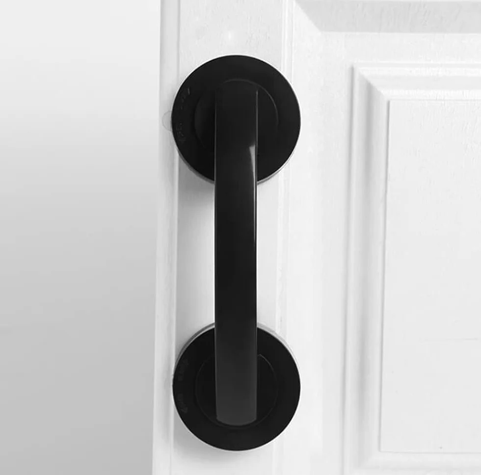 WANLIAN Ventouse puissante en verre miroir poignée de porte réfrigérateur tiroir salle de bain main courante baignoire douche cuisine (noir)