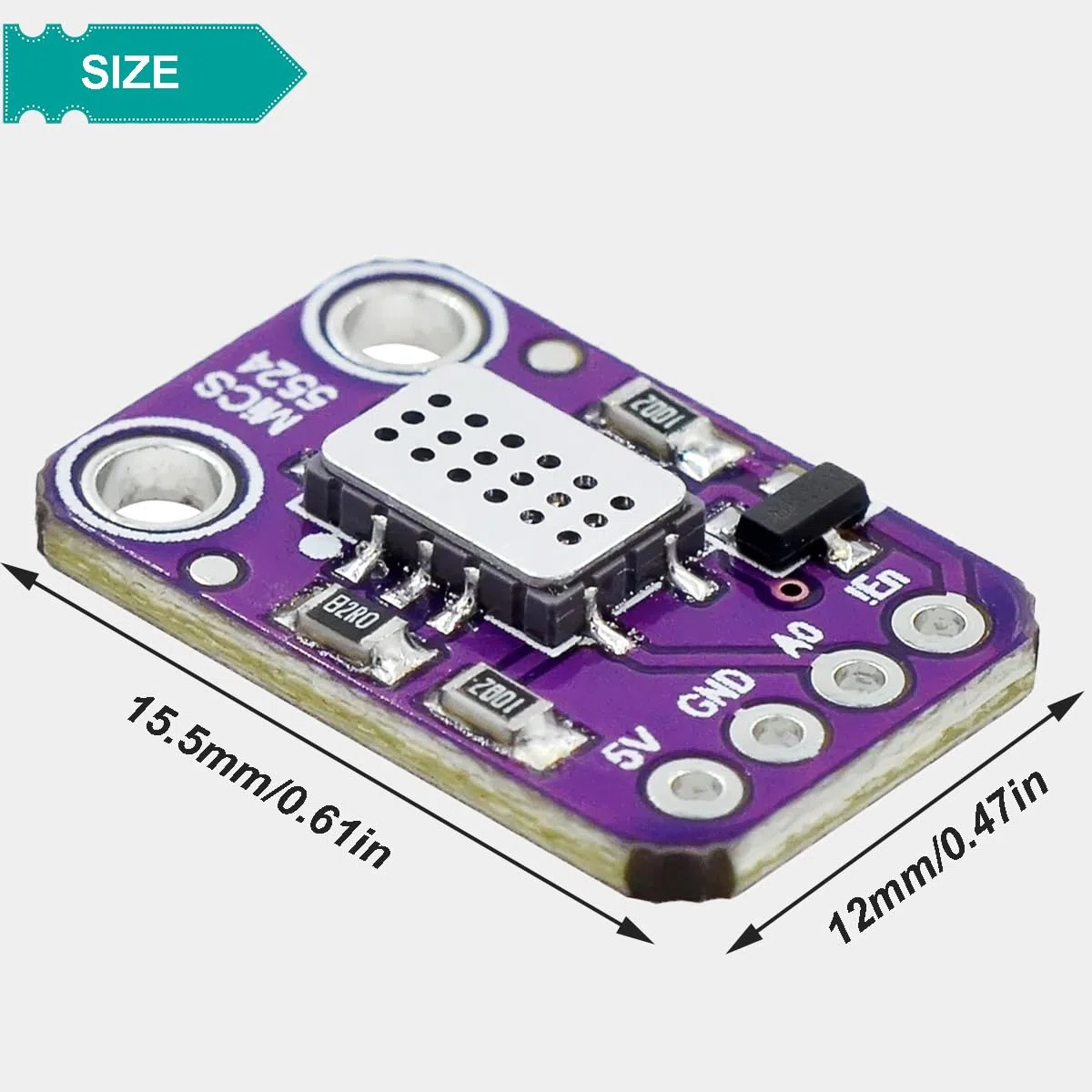 Module capteur de gaz Capteur de qualité d'air Capteur analogique MiCS5524 Détection de gaz CO, Alcool et COV avec câble pour Arduino pour Raspberry Pi