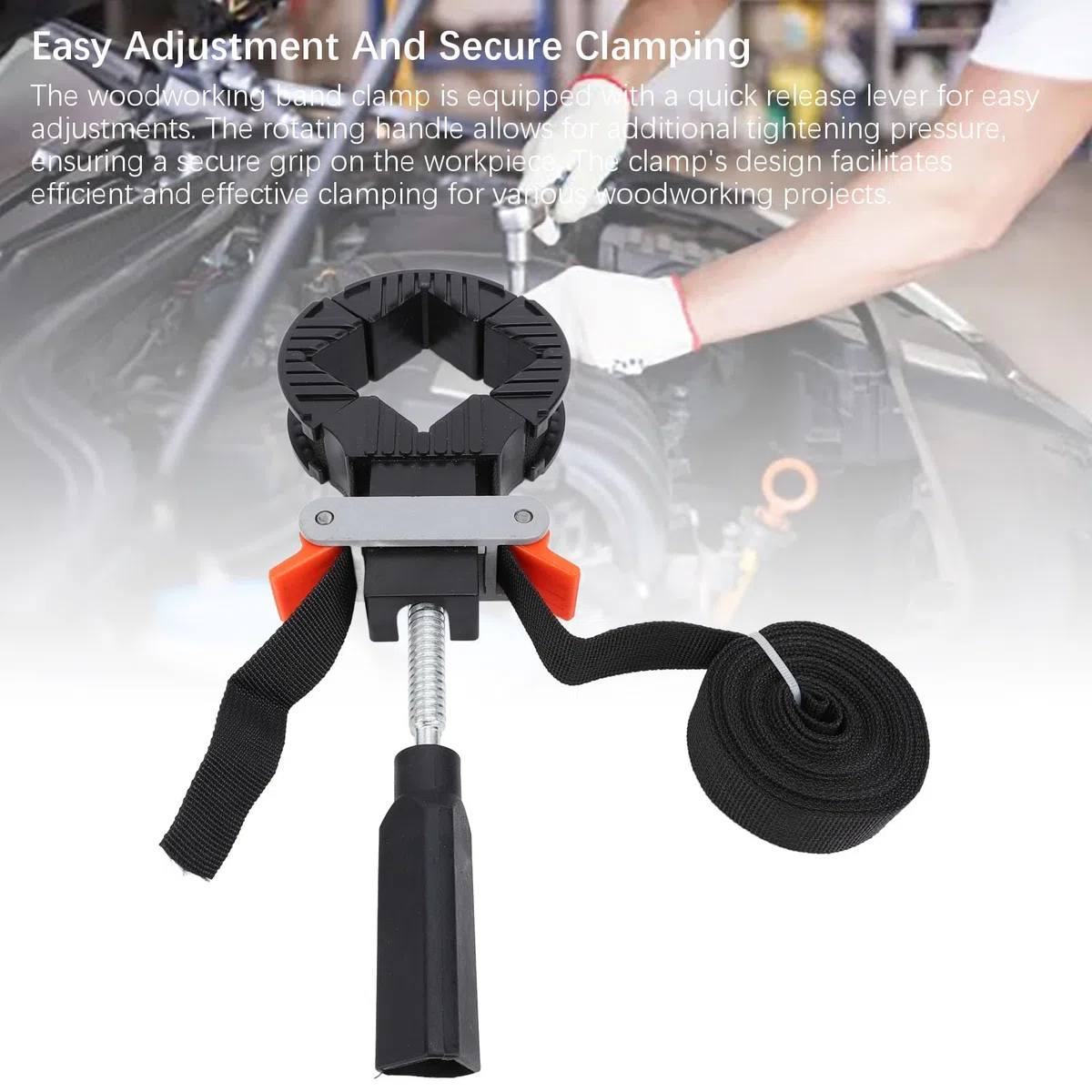 Pince de Sangle, Pince de Serrage de Cadre Photo à Tension Rapide Réglable pour le Travail du Bois, Cadres Sécurisés à Angle Droit avec 13 Pieds, Hardwareclampvise