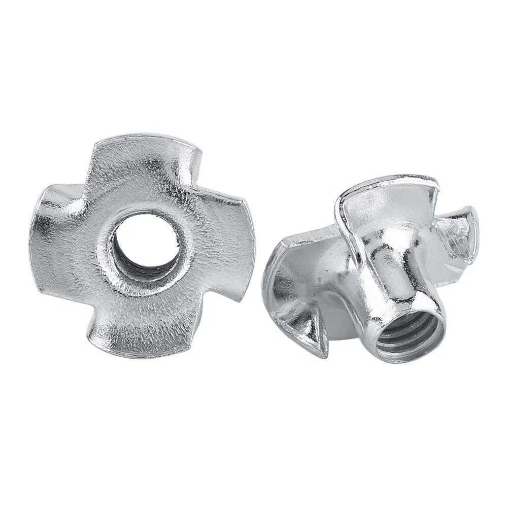 Walfront Ecrous en T 4 Griffes en Acier Zingué pour Le Travail du Bois et Meubles (M8x30pcs)