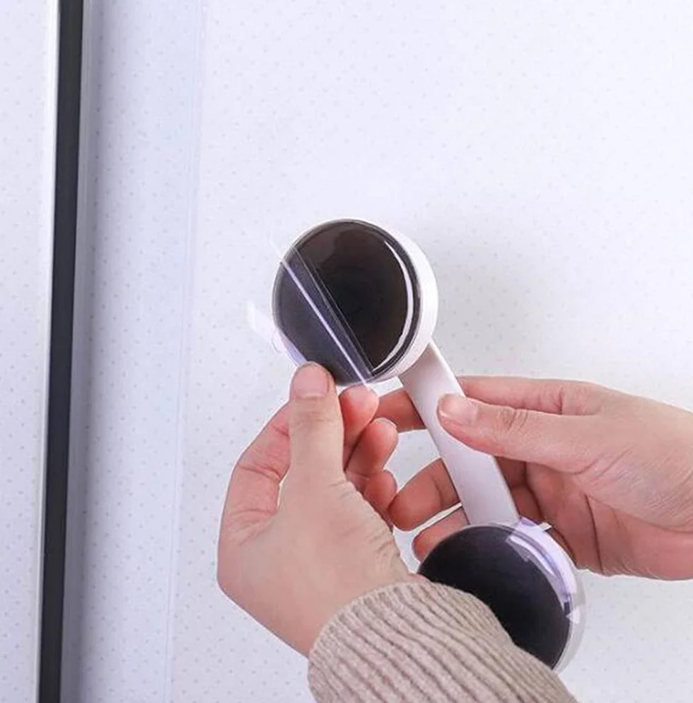 WANLIAN Ventouse puissante en verre miroir poignée de porte réfrigérateur tiroir salle de bain main courante baignoire douche cuisine (noir)
