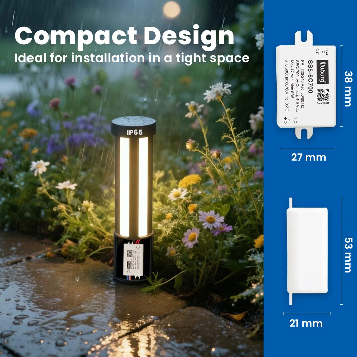 Transformateur LED Étanche IP65 700mA Courant Constant 3W - 6W LED Bloc d'Alimentation Driver