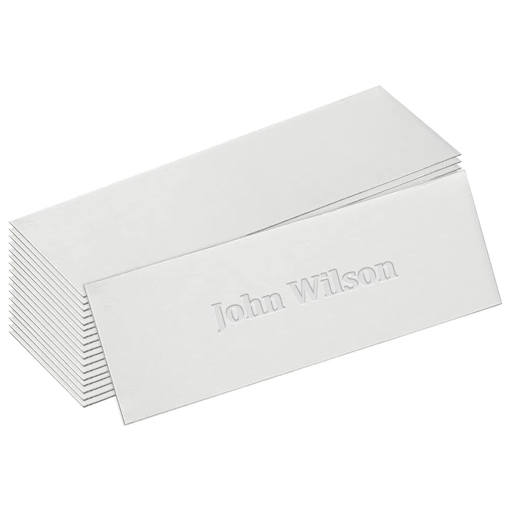 UNICRAFTALE 25Pcs Plaque Gravée Acier Inoxydable Autocollante 76x25mm - Étiquettes Personnalisables pour Boîte aux Lettres, Porte, Sonnette