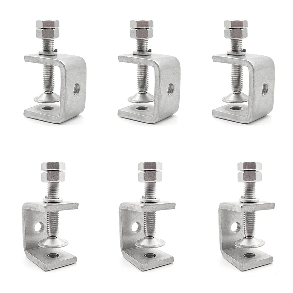 Lot de 6 Pinces en C,Pincée de Fixation Tigre Robuste Pince Fixation Travail Bois Pour Le Travail du Bois Pinces de Robust (Argent)