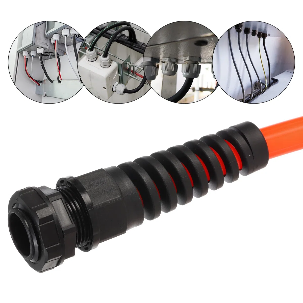 QUARKZMAN 2Pièces Glande de Câble Étanche Ip68 G1/2" 6—12mm Connecteur de Cordon d'Adoucissement de Tension Réglable en Nylon Spiralé pour Câble, Noir