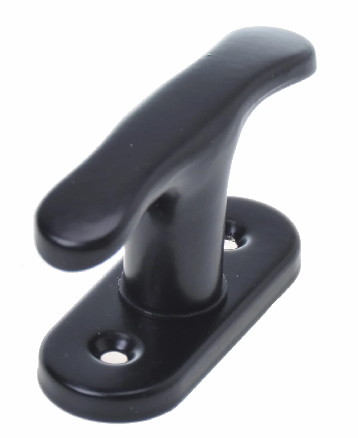 Poignée de Fenêtre en Métal Noir Mat – Crémone Universelle Style Industriel pour Fenêtre PVC, Bois et Alu, Poignée de Porte de Balcon avec Carré de 7mm (découpable), Entraxe 43mm