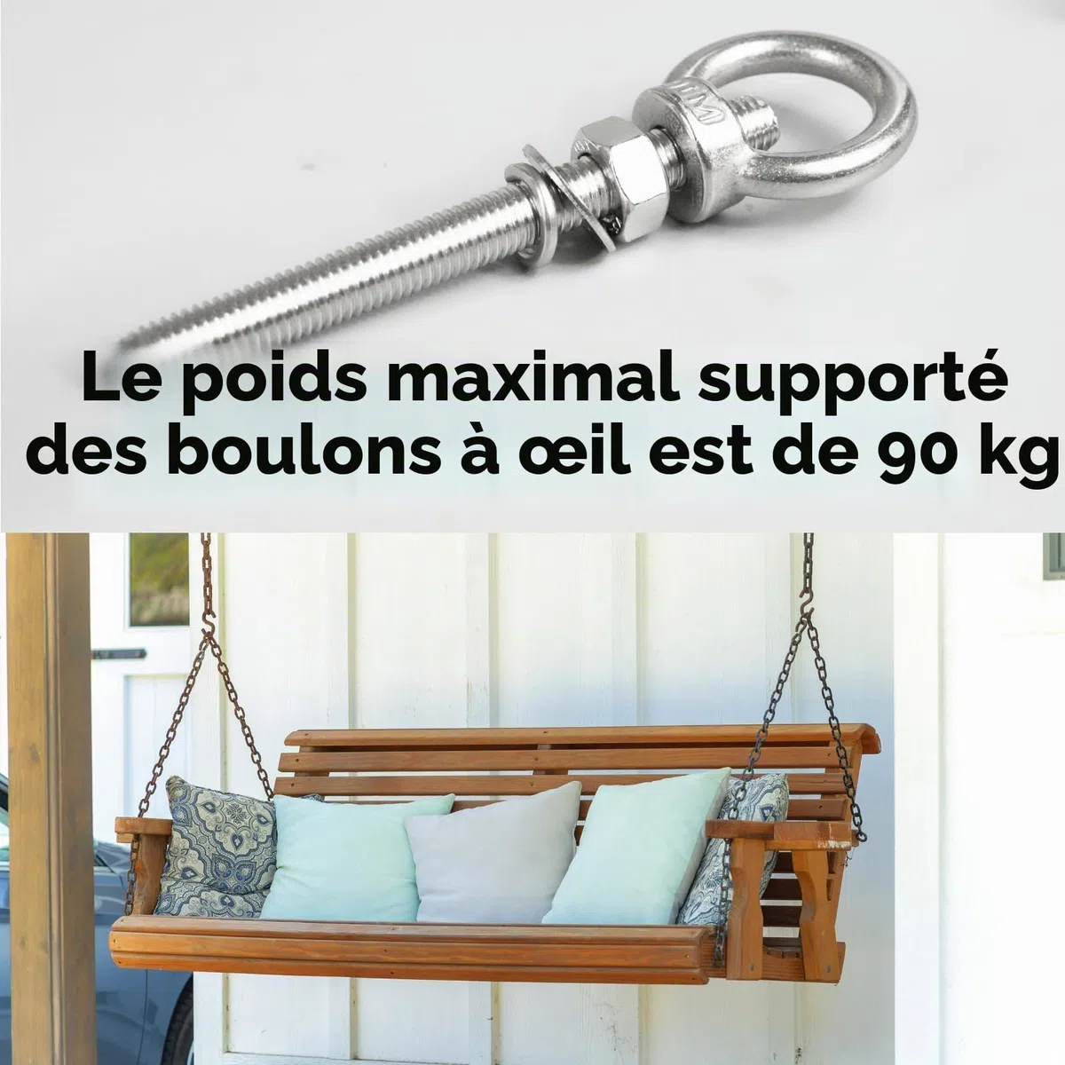 4pcs Piton À Visser M10 Anneau De Levage M10 Crochet À Œil En Acier Inoxydable Charge Lourde Pour Suspension Hamac Chaise Suspendue Balançoire Fixation (Vis à œillet machine – M10 x 100 mm)