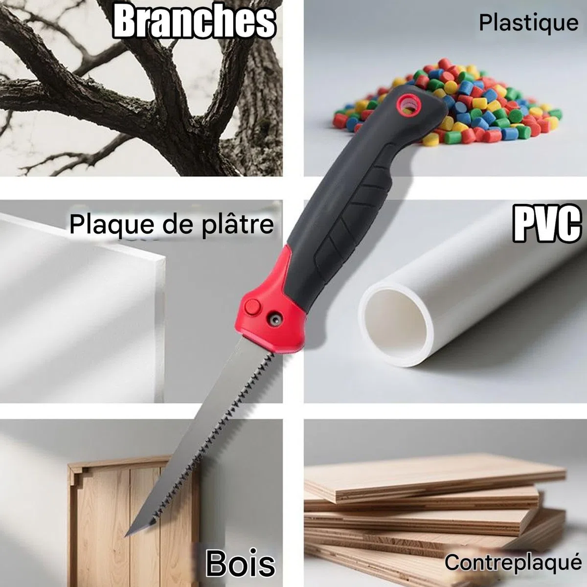 Scie À Placo - Lame 15 cm pour Bois Placage & Cloisons Sèches - Couteau à Cloisons pour Travail du Bois PVC Métal | Pour Jardinage Travail Élagage Plomberie
