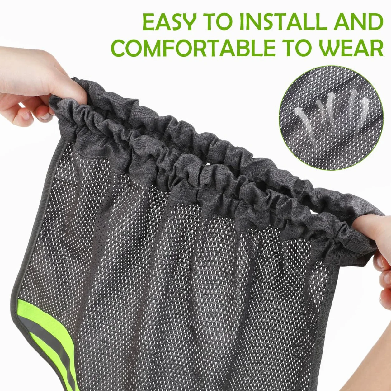 Pare-Soleil pour Casque de Chantier, Protège-Nuque Réfléchissant en Tissu Bird-Eye, Protection Solaire Grise pour Travaux Extérieurs, Accessoire de Sécurité Respirant, 1 Pièce
