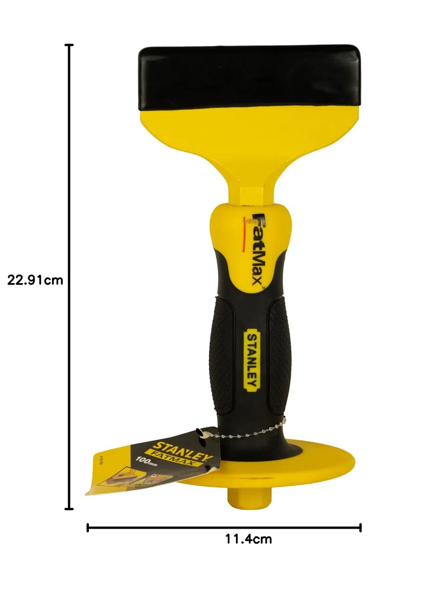 STANLEY 4-18-328 Ciseau À Brique 10 X 10 Mm - Gamme FATMAX - - Acier Chrome Vanadium - Tète Parabolique- Poignée Bi Matière Pour Plus De Confort - Protège Main