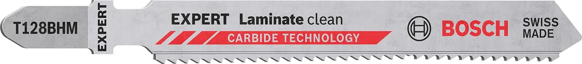 Bosch Accessories Professional 3x Lames de scie sauteuse Expert ‘Laminate Clean’ T 128 BHM (pour Vinyle stratifié solide, PVC, HPL, Longueur 92 mm, Accessoire Scie sauteuse)