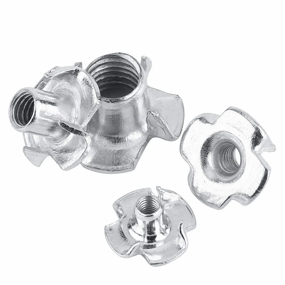 Walfront Ecrous en T 4 Griffes en Acier Zingué pour Le Travail du Bois et Meubles (M8x30pcs)
