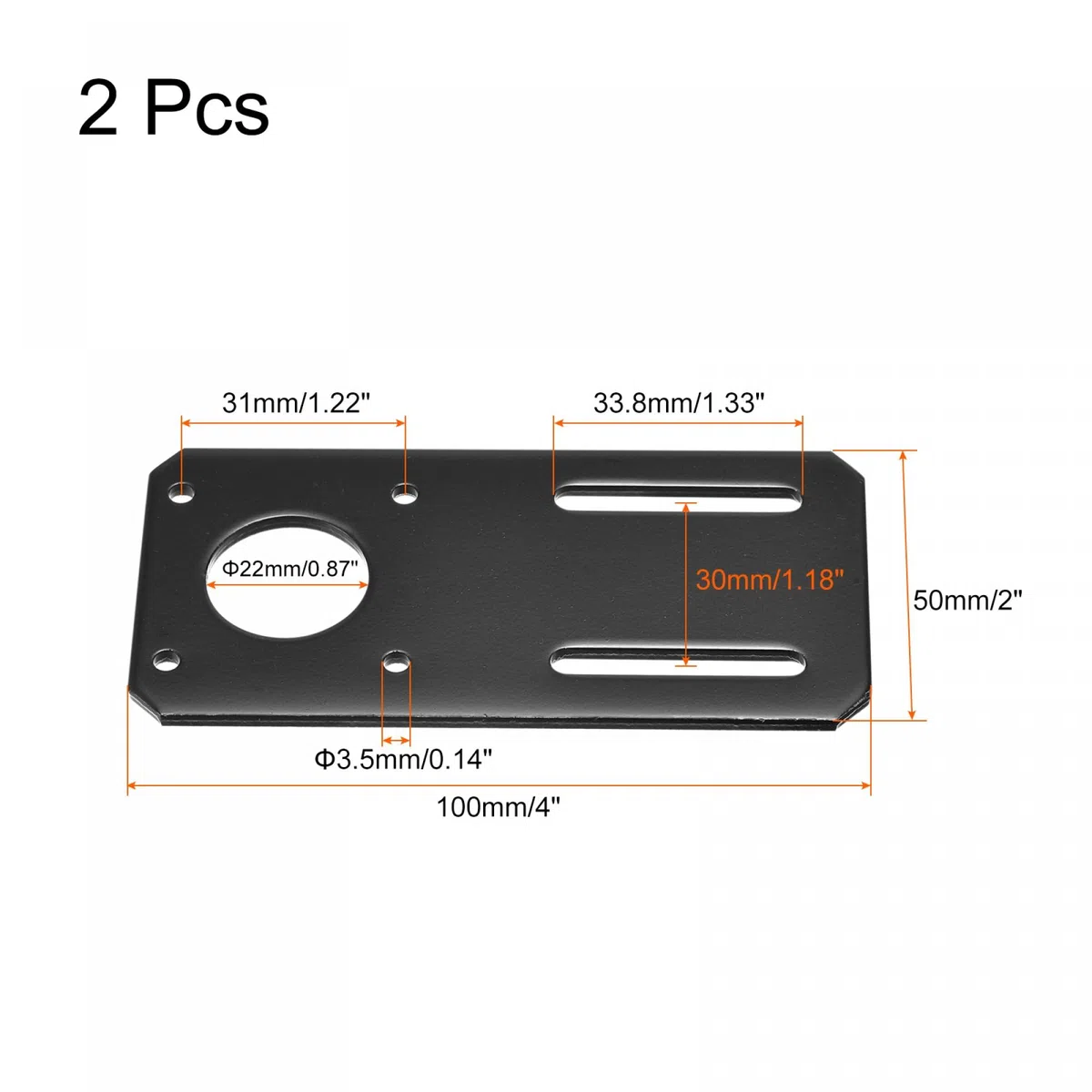 sourcing map Moteur Support Moteur Montage Support 100x50mm Noir pour NEMA 17 Pas à pas Moteur 2pcs