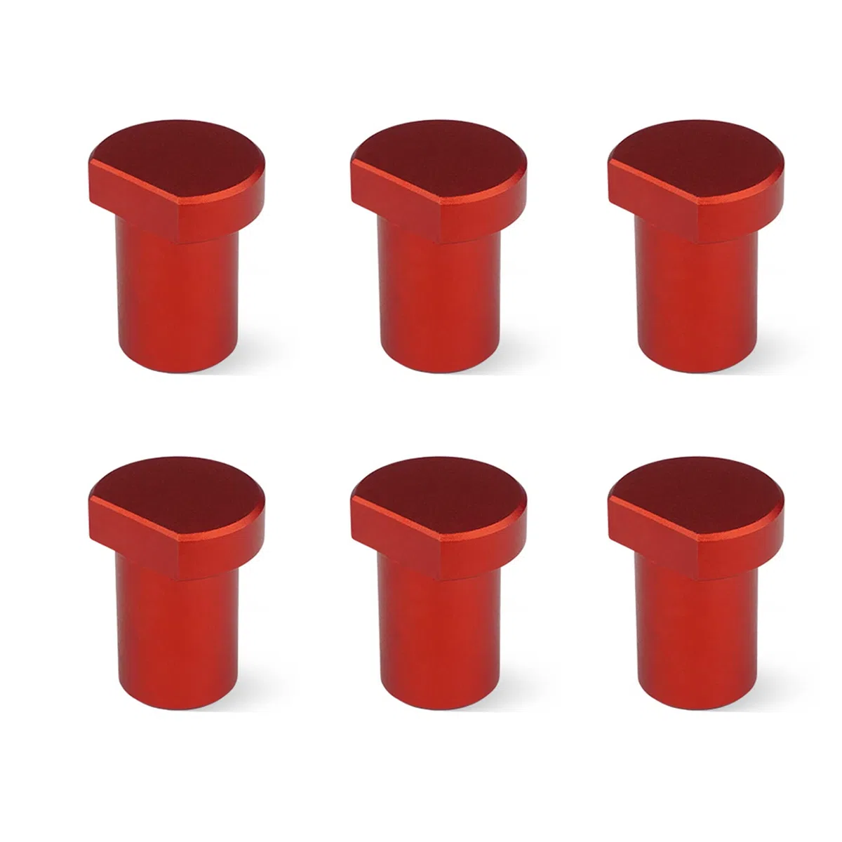 Lot de 6 inserts de frein pour chiens de banc en alliage d'aluminium pour trous de chien de 20 mm, essentiel pour le travail du bois (20 mm, rouge)